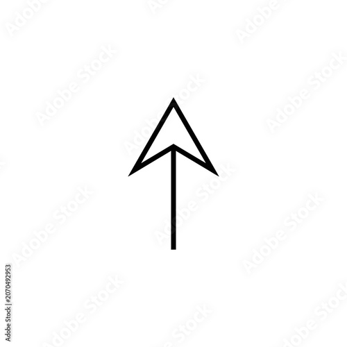 Linear upward arrow icon with wide triangular head
