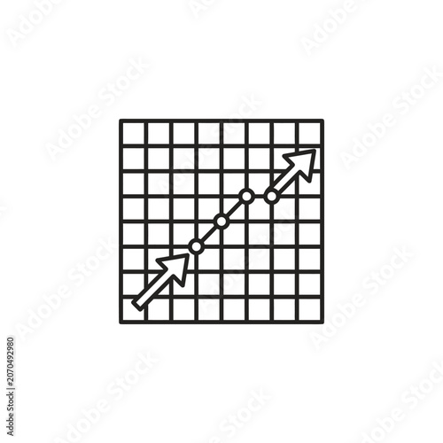 Linear upward trend line graph on coordinate grid.