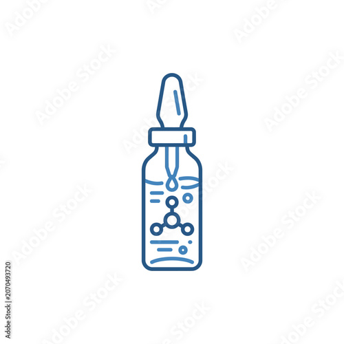 Medical ampoule icon with internal molecular structure.