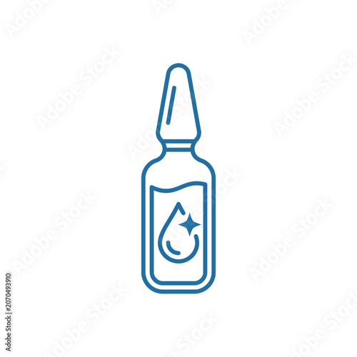 Medical serum ampoule icon with liquid droplet inside.