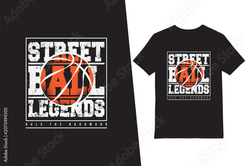 Street Ball Legends Basketball Vintage T-Shirt Design