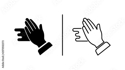 Bild auf Leinwand Clapping Hands Icon Set Hand Gesture Symbols