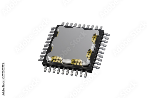 Canvastavla 3d cpu chip icon