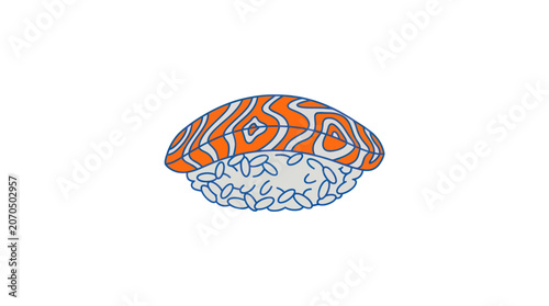 Salmon Nigiri Sushi Vector Illustration