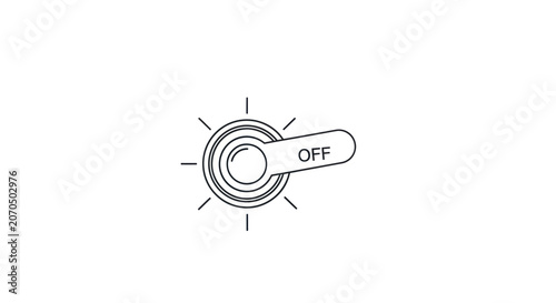 Minimalist Rotary Switch Icon in OFF Position