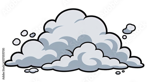 Cartoon Cloud Illustration with Bubbles.