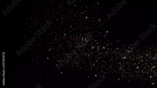Bright Blinking Christmas Shooting Star line, 4K Loop, Black Background