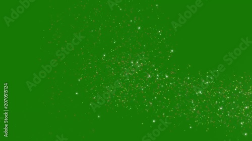 Bright Blinking Christmas Shooting Star line, 4K Loop, Green Background