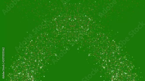 Dazzling Glitter Light Trail with Comet Trace, 4K Loop, Green Background