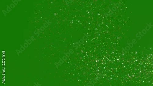 Dazzling Golden Glitter Light Trail with Magic Stars, 4K Loop, Green Background