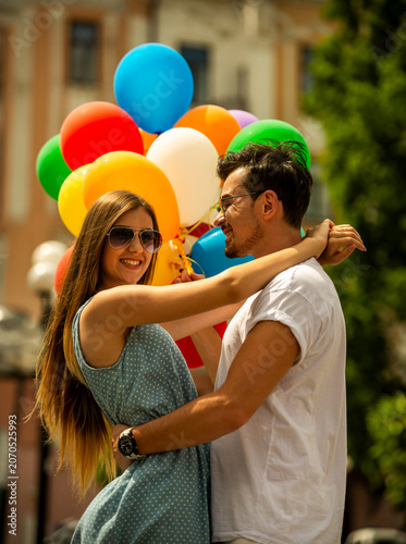 Happy Couple Embrace.