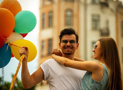 Couple With Balloons.