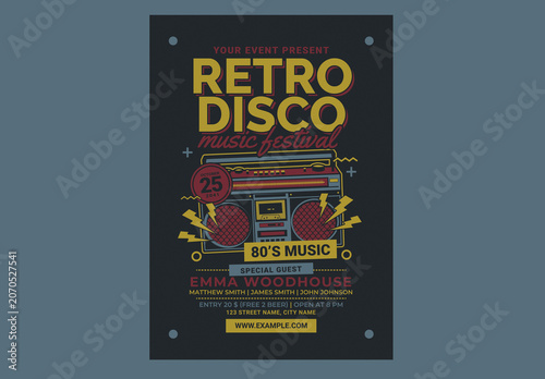 Retro Disco Music Festival Flyer