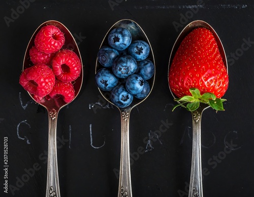 Berries in Spoons.