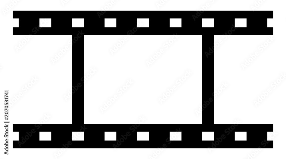 Obraz premium Film strip one frame icon. Single photographic negative slide for cinema and video production. Graphic element for movie industry and media design concept. Vector illustration