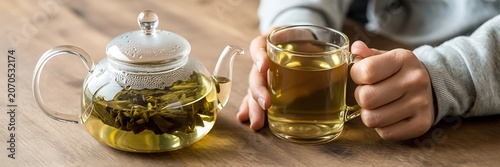 Tea, green tea, teapot, cup, relaxing drink, warm beverage, healthy lifestyle