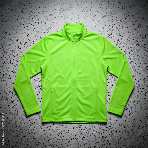 Bright Green Long Sleeve Athletic Sports Jersey.