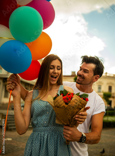Romantic Surprise Moment.