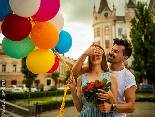 Romantic Surprise Moment.