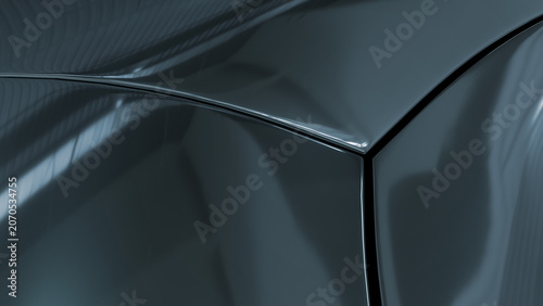Obraz na płótnie Abstract dark grey metallic car body panels with a precise joint line