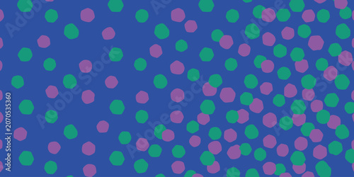 Foto Vibrant dots fill the colorful background with green purple and blue hues