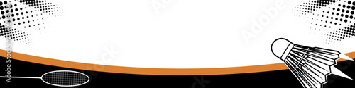 Badminton Sports Banner with Shuttlecock and Racket Illustration. Badminton sport banner background vector