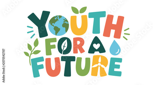 Youth For A Future Logo Emblem.