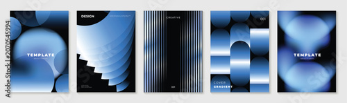 Quadro su tela Electric blue poster vector templates