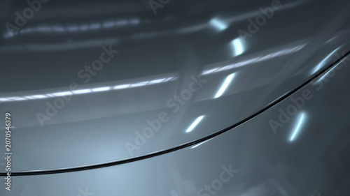 Fotografía Abstract metallic grey car hood and bumper joint line with copy space