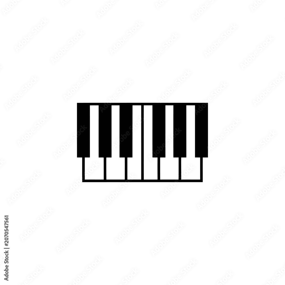 Fototapeta premium Minimalist Piano Keyboard Icon Vector Graphic