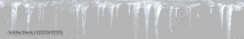 Panel kuchenny z motywem Realistic icicle with frost and snow details transparent cutout effect and cold christmas atmosphere for advertising and design use