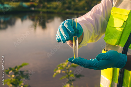 Water inspection process involving sample collection and scientific analysis for environmental safety and compliance.