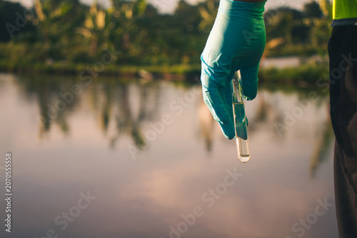 Close-up of water quality testing equipment used for inspection, measurement, and contamination assessment.