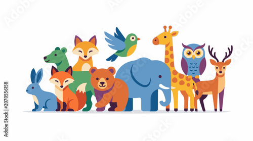 A colorful illustration of various animals (11)
