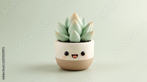 Cute succulent in a smiling pot