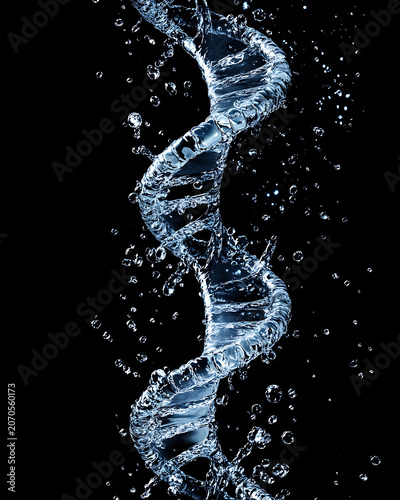water in dynamic motion, isolated on black background for commercial use.