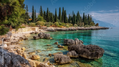 Rocky Croatian Coastline with Crystal Clear Azure Waters