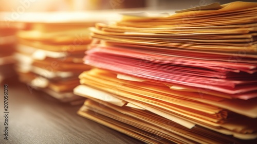 Stacked Corporate Finance Documents Neatness Organization