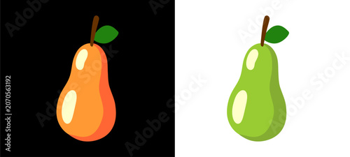 Tableau sur toile Pear sweet organic food icon emblem design