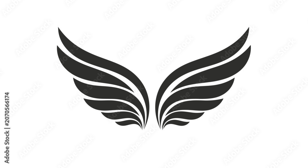 Fototapeta premium Stylized artistic bird wings illustration for design projects.