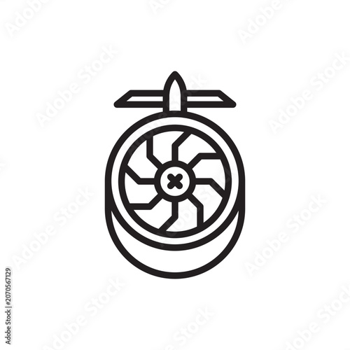 Foto Turbofan engine housing icon symbolizing propulsion subsystem shielding, represe