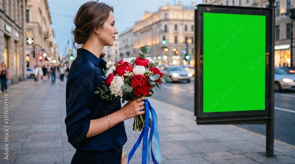 Fototapeta premium City Avenue Elegant Peony Patriotic Display