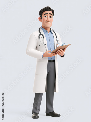 young doctor with clipboard
