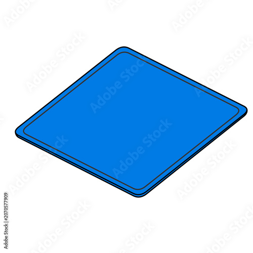 Quadro su tela Blue mouse pad icon rotated at a diagonal angle flat vector illustration of a si