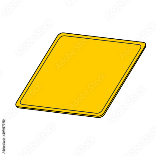 Quadro su tela Yellow mouse pad icon shown at a diagonal angle simple flat vector illustration