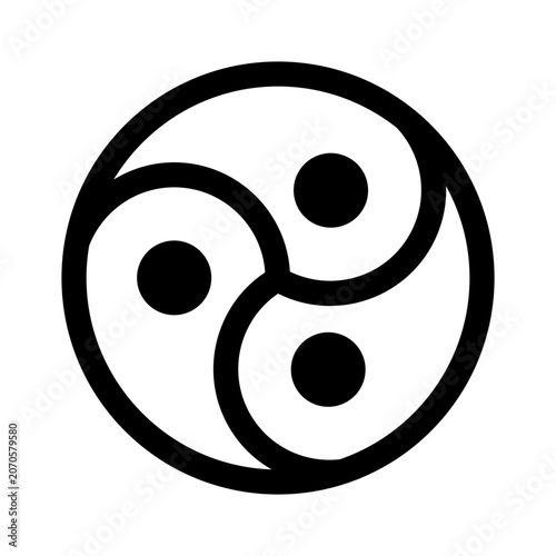 Tableau sur toile Gankyil Buddhism emblem triskelion lifestyle symbol.