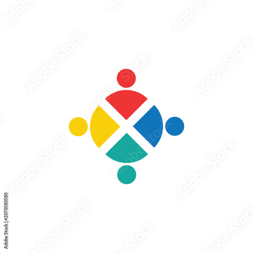 Diverse Teamwork Unity Concept with Colorful Puzzle Pieces and Human Figures Representing Collaboration and Partnership