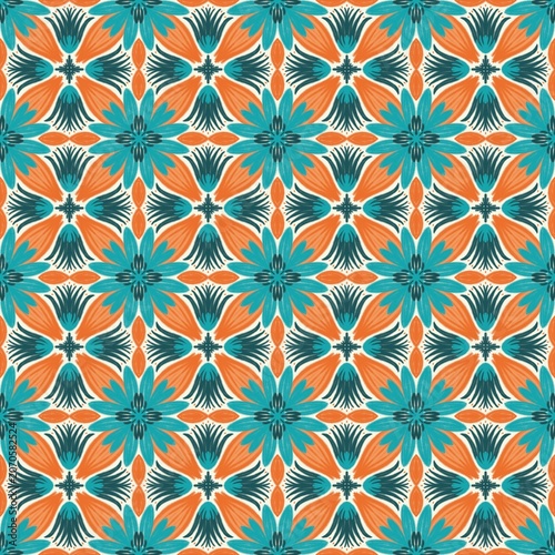 Beautiful vintage fabric seamless pattern 10
