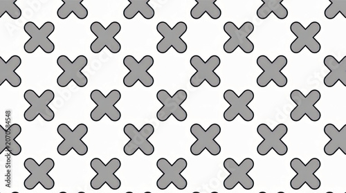 Obraz na płótnie Grey X Marks Symbol Pattern.
