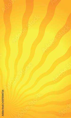 Vibrant Yellow Sunburst Background with Wavy Rays